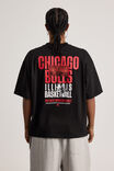 Box Fit Nba T Shirt, LCN NBA BULLS BLACK/WINDY CITY - alternate image 1