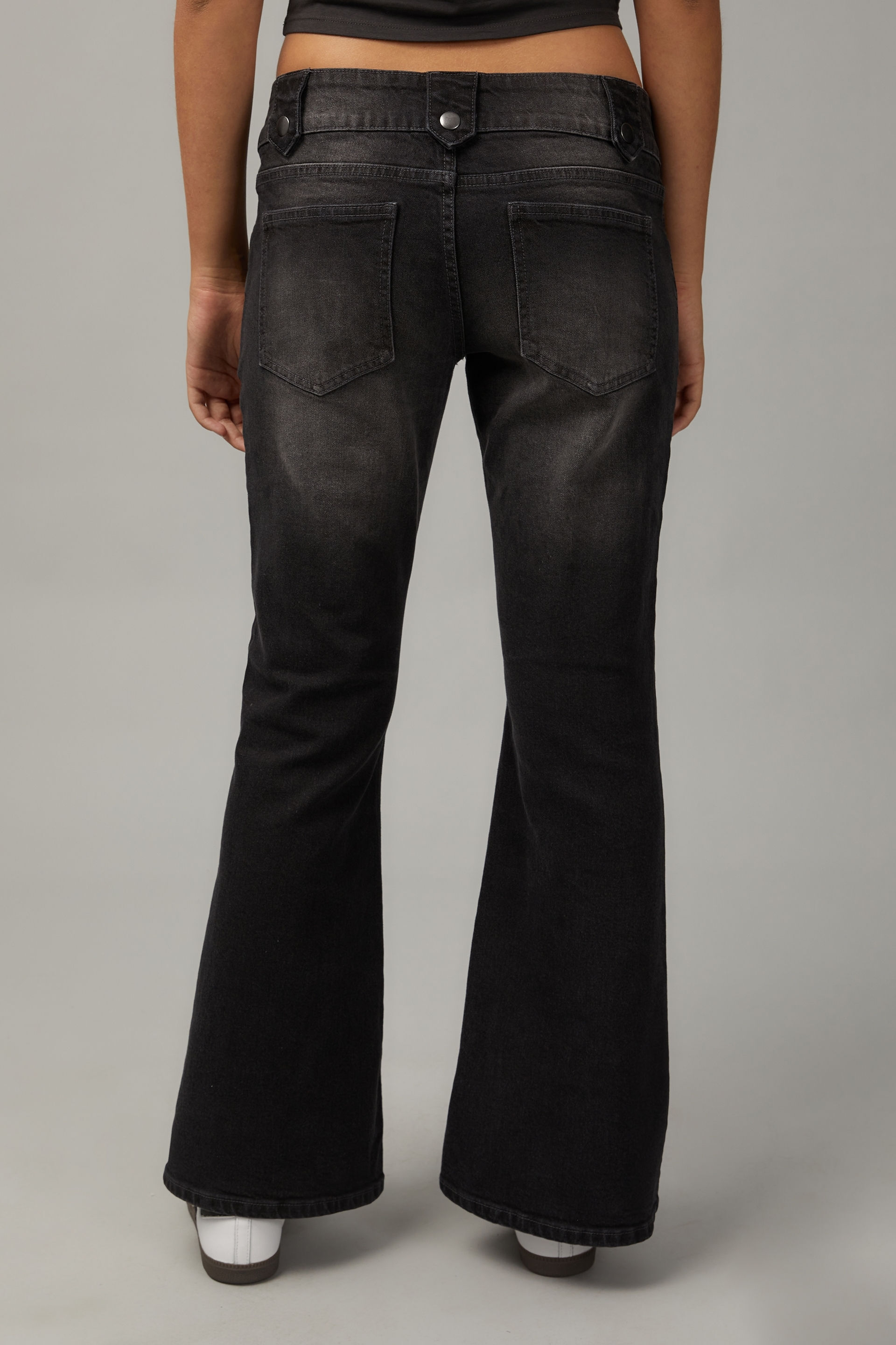 Low rise flare leg jeans online