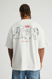 Spongebob X Half Half Heavyweight Box Fit T Shirt, LCN NIC CLOUD/SPONGEBOB GANGS ALL HERE - example image 3