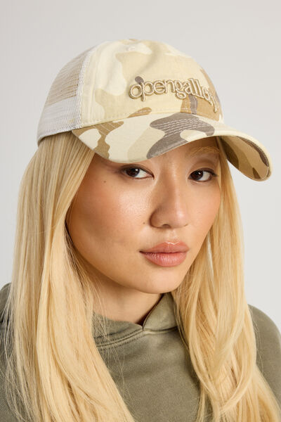 Open Gallery Mesh Dad Cap, SAND CAMO W EMB