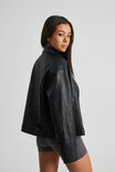 Pu Biker Jacket, BLACK - alternate image 3