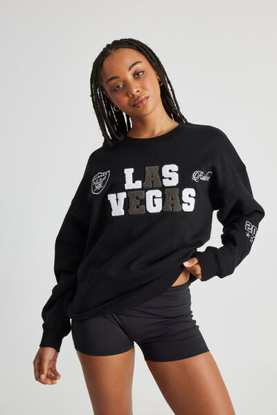 Lcn Nfl Classic Crew Neck Sweater, LCN NFL BLACK/RAIDERS