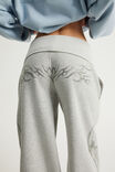 Wide Waistband Trackpant, NTN GREY MARLE/RHINESTONE CYBER - example image 2