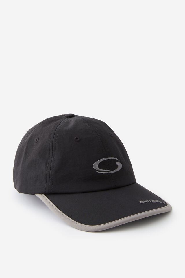 Open Gallery Nylon Dad Cap, BLACK GREY