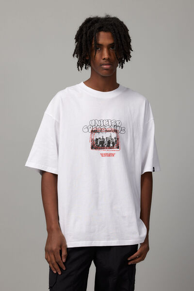 Box Fit Unified Tshirt, WHITE/UC NEON ASPHALT
