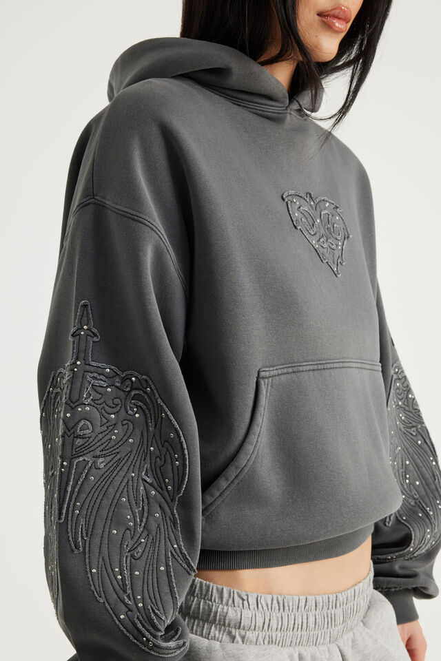 Notion Boxy Hoodie, NTN WASHED BLACK/ANGEL OR DEMON