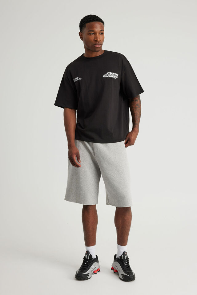 Open Gallery Box Fit Tshirt, OG BLACK/STRAWBERRY