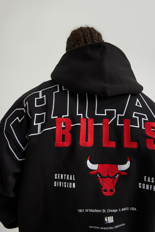 Nba Hoodie, LCN NBA BLACK/BULLS BOLD LAYERED