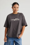 Oversized Graphic Tee, CHARCOAL/ILLUSION DEPARTMENT - alternate image 1