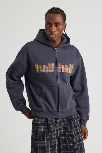 South Park X Half Half Zip Thru Hoodie, LCN SOU SEAL/KENNY