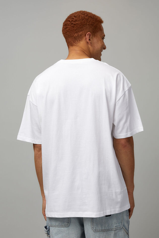 Half Half Oversized T Shirt, WHITE/HALF HALF COLLEGIATE