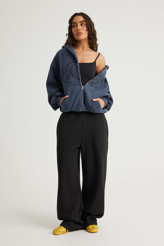 Open Gallery Boxy Zip Through Hoodie, OG WASHED SEAL/GALLERY SWIRL