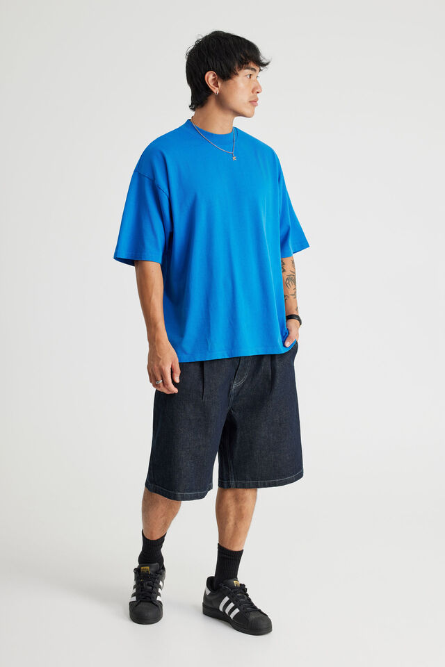 Authentics Heavy Weight Box Fit Tshirt, WASHED MADRID BLUE