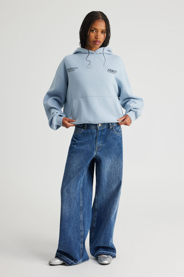 Open Gallery Boxy Hoodie, OG WASHED CITY SKY/VITALITY