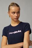 Licensed Cropped Fitted Graphic Tee, LCN MT NO DOUBT / NAVY - alternate image 2