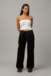 Mid Rise Baggy Jean, BLACK/WHITE STITCH - alternate image 2