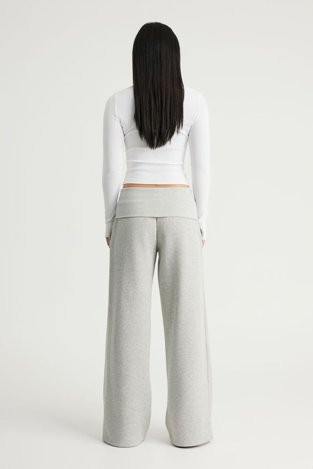 Wide Waistband Trackpant, GREY MARLE