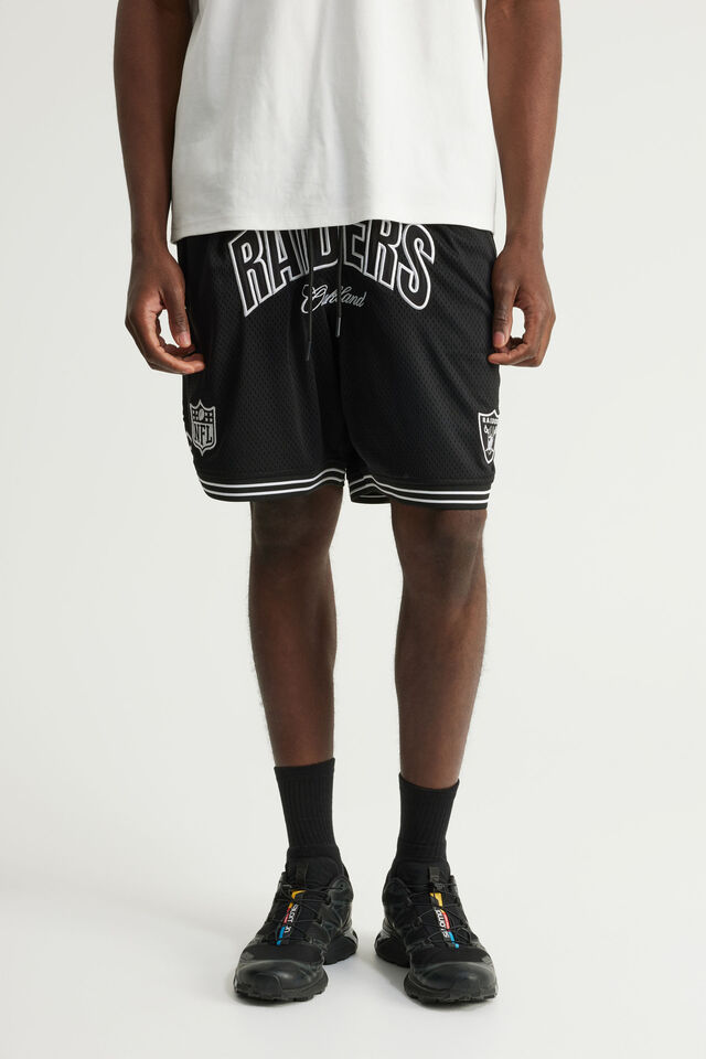 Nfl Basketball Short, LCN NFL BLACK WHITE / COLLEGIATE RAIDERS