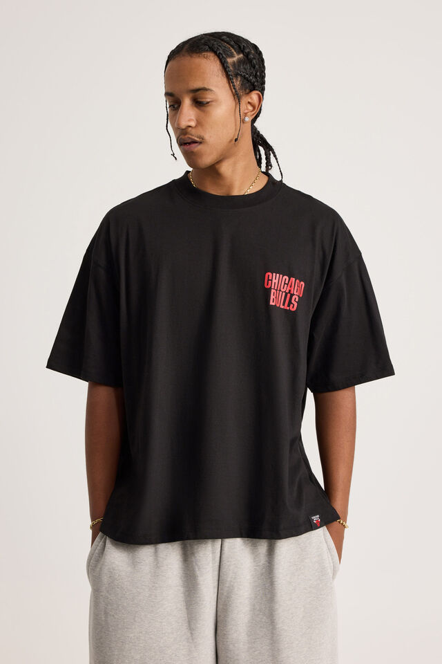 Box Fit Nba T Shirt, LCN NBA BULLS BLACK/WINDY CITY
