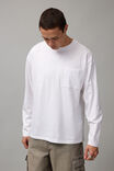 Long Sleeve Pocket Tee, WHITE - alternate image 1