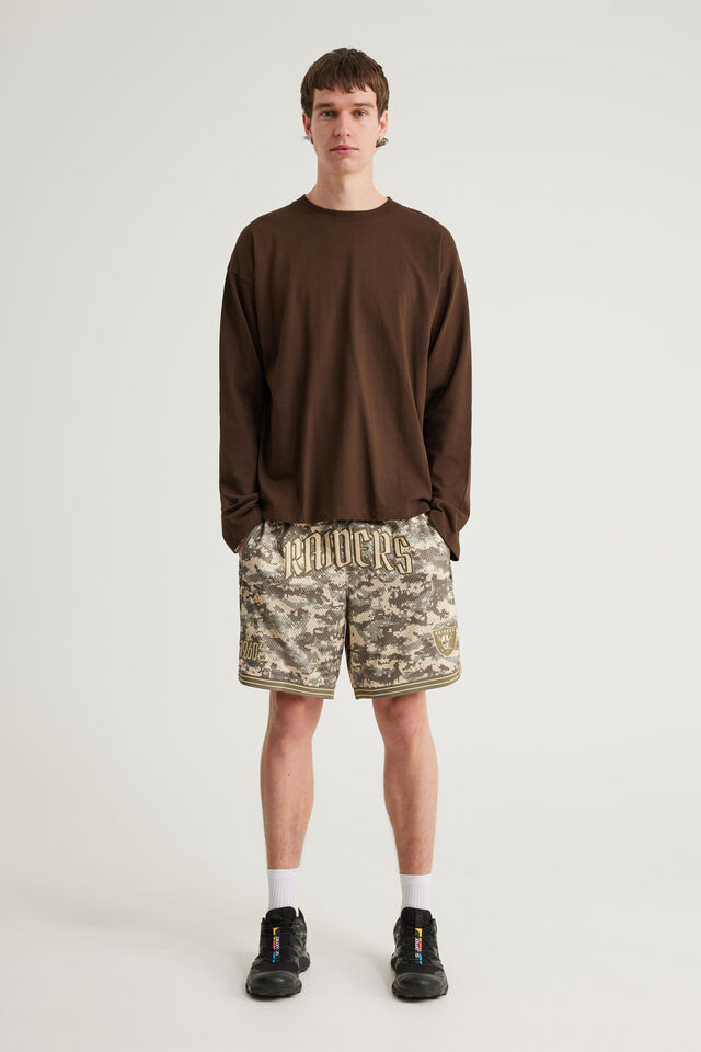 Nfl Basketball Short, LCN NFL DIGI CAMO / RAIDERS