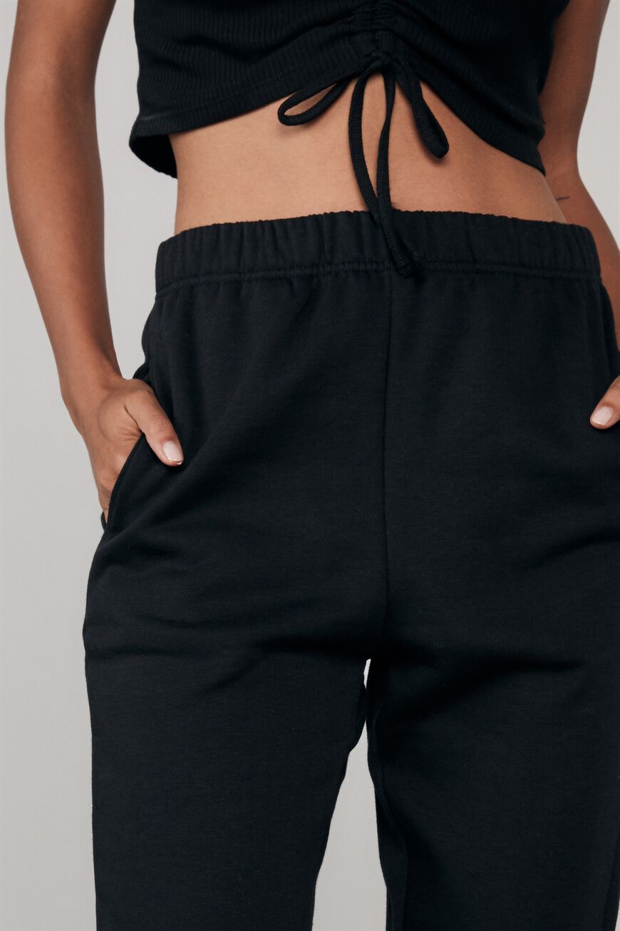 Black high waisted track pants hot sale