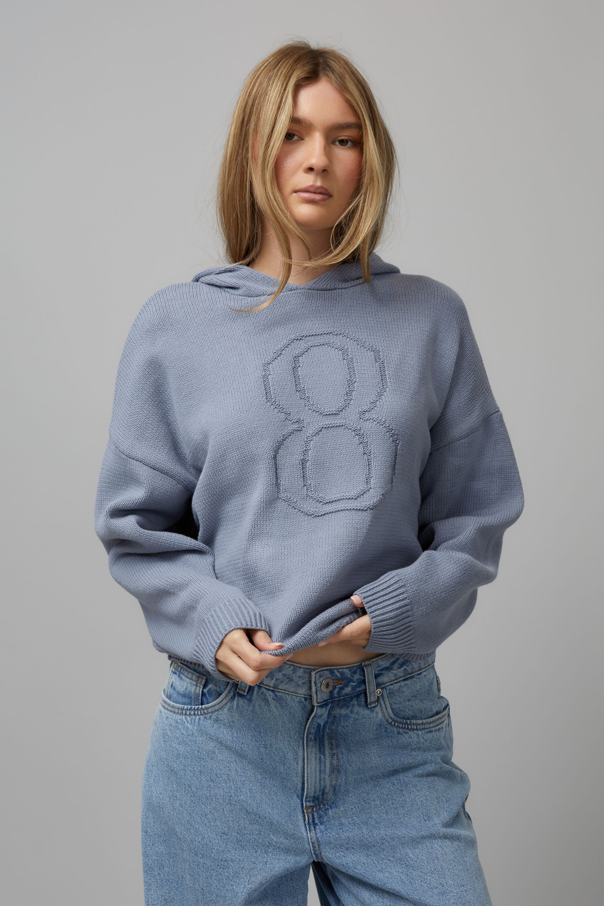 Oversized Knit Hoodie