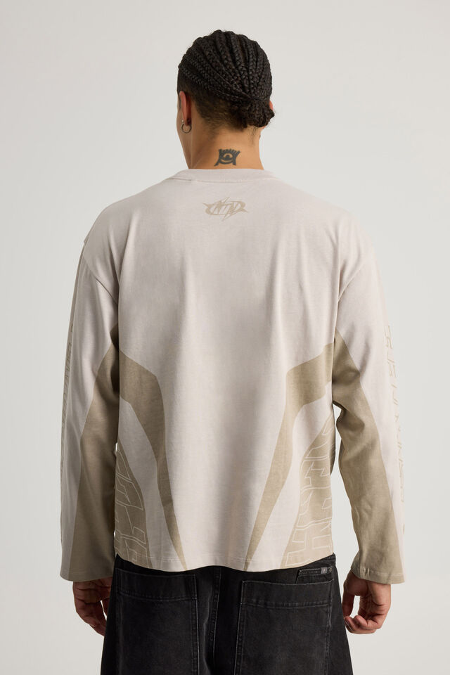 Notion Long Sleeve Box Fit Tshirt, NTN PEBBLE/NOTION TONAL