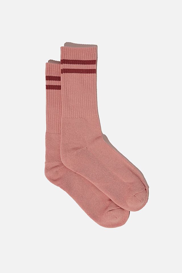 Retro Ribbed Socks, FUSCHIA PIGMENT