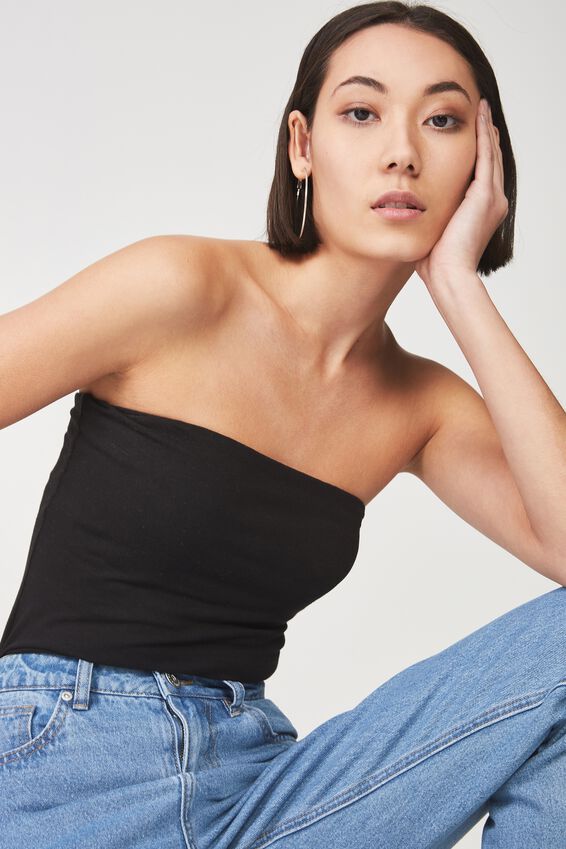 Longline Bandeau, BLACK