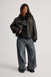 Maxwell Pu Bomber Jacket, WASHED BLACK - alternate image 2