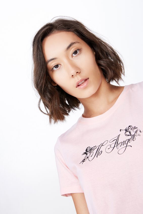 Basic Graphic T Shirt, CHERRY BLOSSOM/NO ANGEL