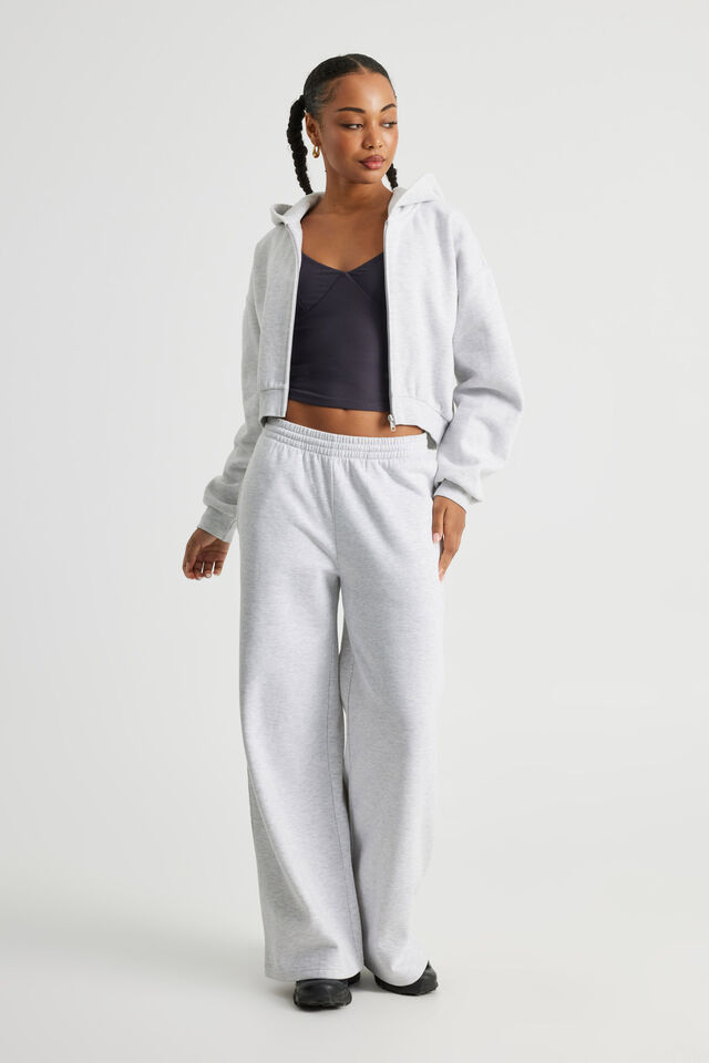 Harper Zip Through Hoodie, SILVER MARLE