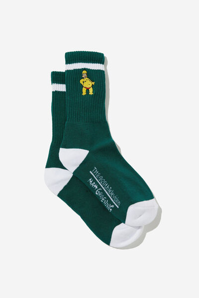 Unisex Rib Sock - Lcn, LCN GREEN SIMPSONS HOMER