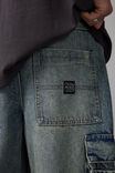 Half Half Baggy Cargo Jean, TINTED INDIGO - alternate image 4