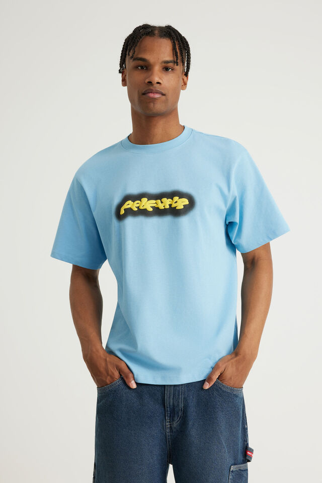Half Half Heavyweight Core Fit Tshirt, HH BLUE HEAVEN/GLOOP BLUR