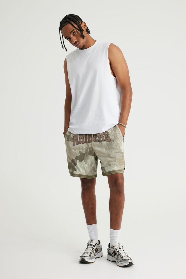 Nfl Basketball Short, LCN NFL TONAL CAMO/RAIDERS STEALTH