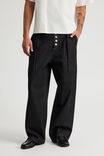 Open Gallery Baggy Jean, PLEATED RAW BLACK - alternate image 1