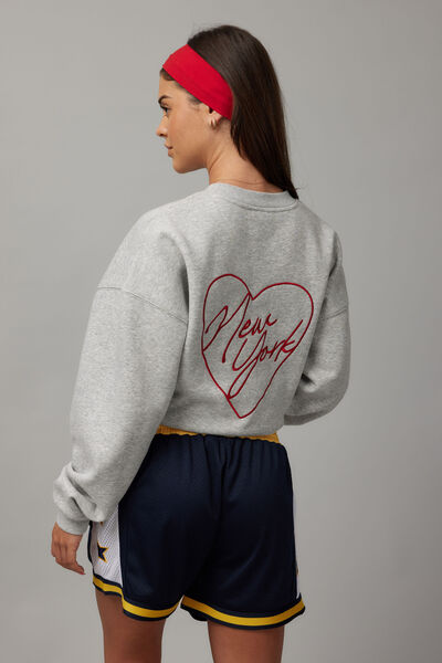 Original Crew Neck Sweater, GREY MARLE/NY HEART