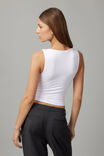 Lottie Scoop Neck Tank, WHITE - alternate image 3