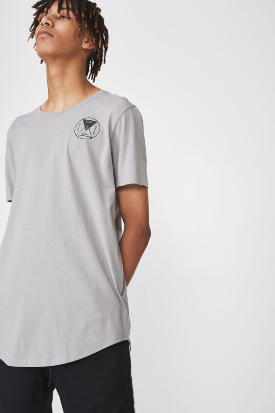 Curved Graphic T Shirt, SLEET/OPEN MY EYES