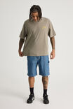 Half Half Painter Baggy Denim Short, HERRINGBONE BLUE - alternate image 2