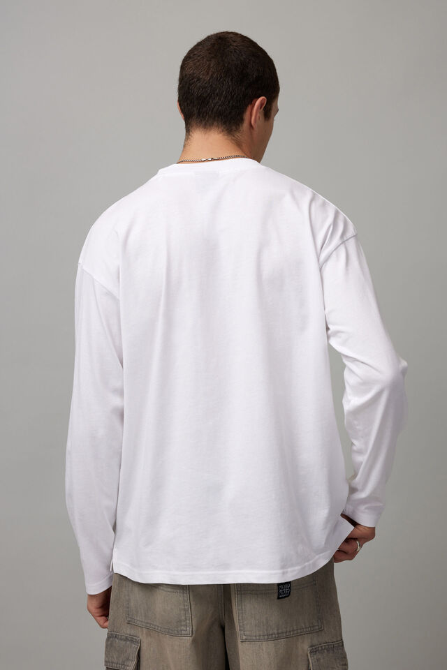 Long Sleeve Pocket Tee, WHITE