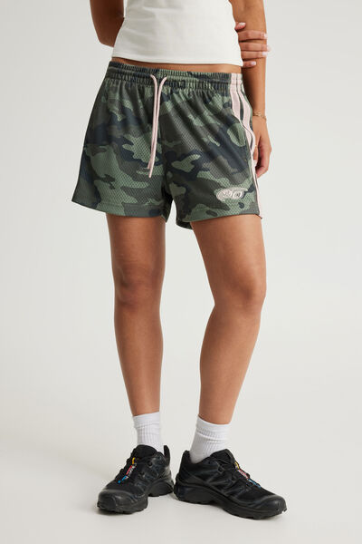 Hype Street Basketball Short, CAMO/PINK