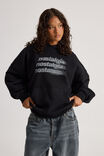 Harley Slouchy Hoodie, BLACK/NOSTALGIA - alternate image 3