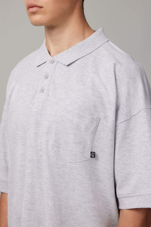 Oversized Polo, GREY MARLE