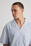 Boxy Cropped Short Sleeve Shirt, TONAL BLUE OXFORD STRIPE - alternate image 4