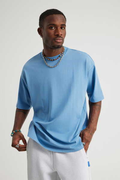Authentics Heavy Weight Box Fit Tshirt, WASHED AQUAMARINE