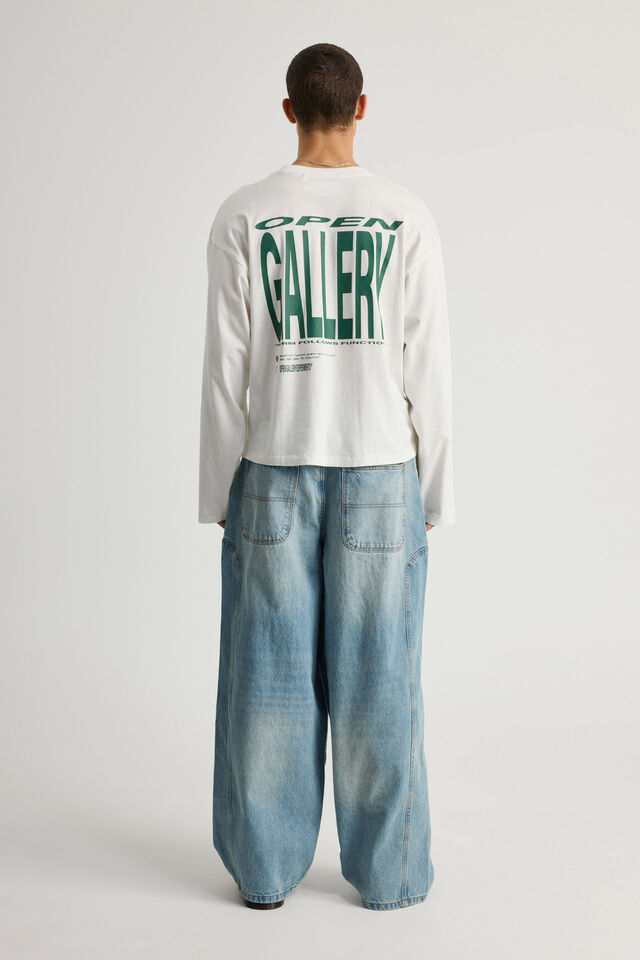 Open Gallery Barrel Leg Jean, OPEN BLUE