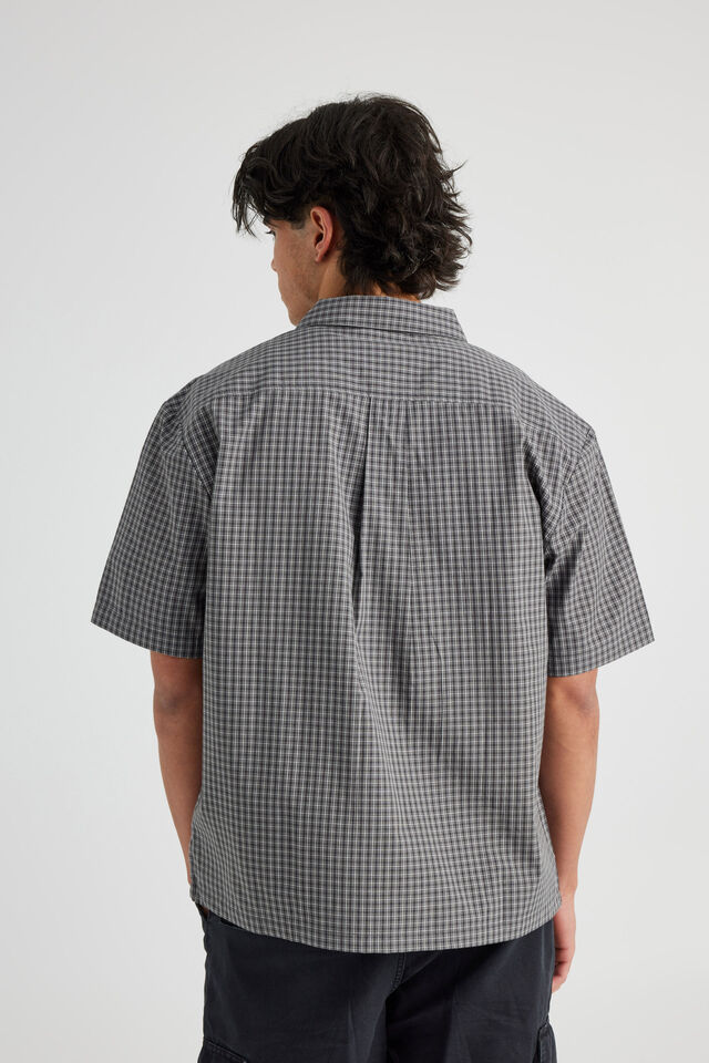 Short Sleeve Shirt, GREY MARLE CHECK